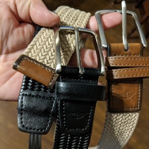 Men's Dockers Leather trim belts Large 38-40 black